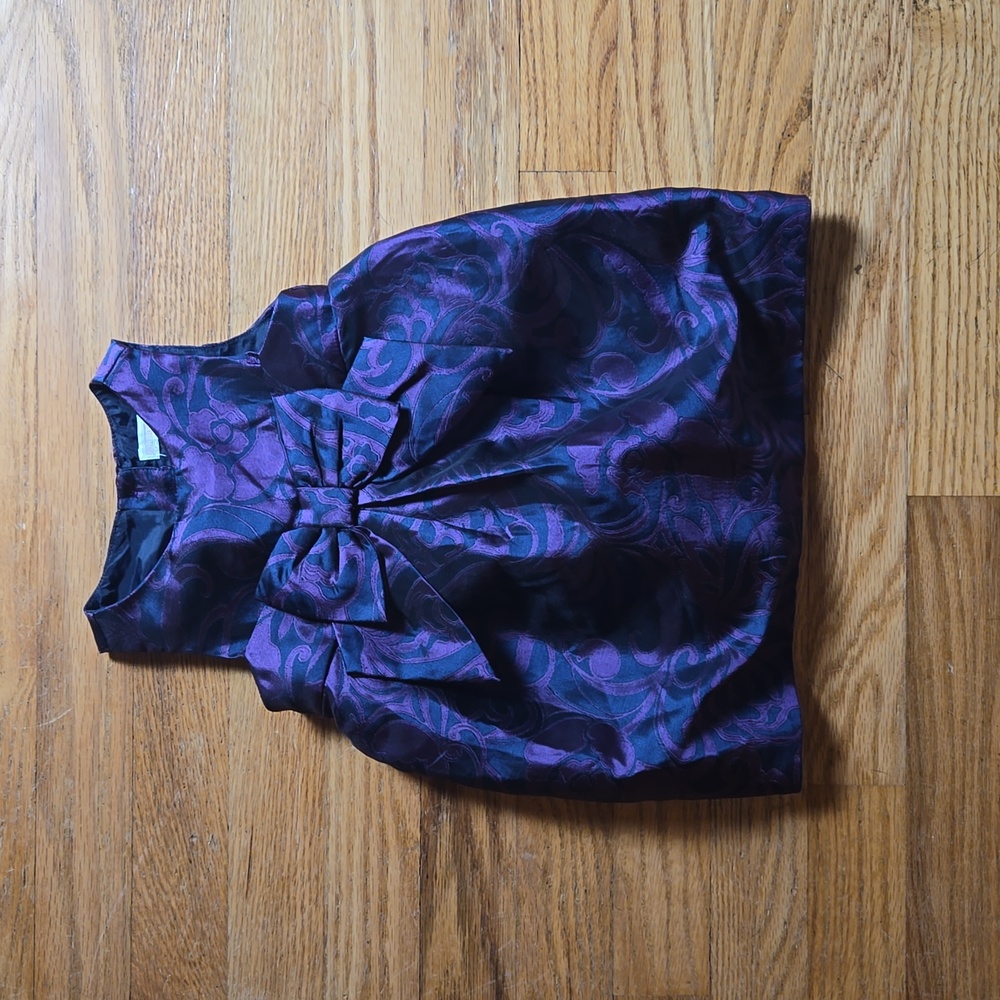 Janie and Jack floral brocade large bow dress